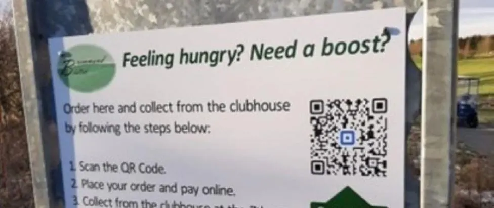 Course ordering card with QR code