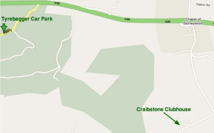 Map of the Tyrebagger walk
